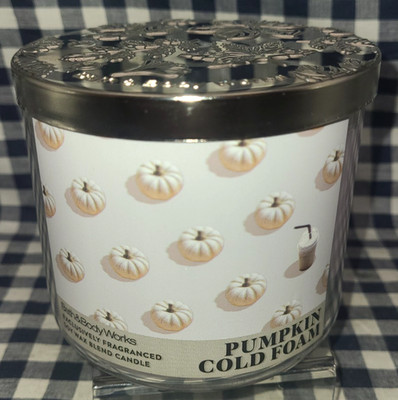 NEW Pumpkin Cold Foam LTD ED 3-Wick Candle 25-45 hours 14 oz Bath & Body Works