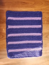 Hand Crocheted Baby Doll Blanket for 18" Dolls and Plush Purple Lilac NEW
