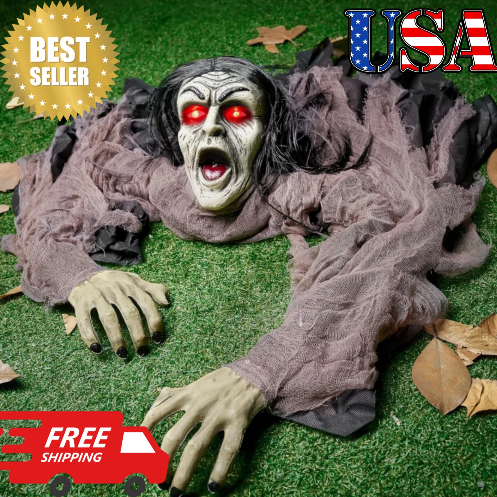 Halloween Zombie Groundbreaker Outdoor Decor Scary Hanging Prop Decoration