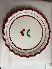 Crate And Barrel Cherry Pie Plate Fluted Edge