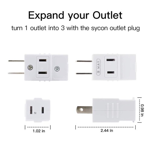 2pcs White American AC Adapter Electrician - Picture 5 of 7