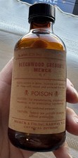 Botella venenosa de creosota de madera de haya de colección Merck 1/4 pinta ancla vidrio en cuclillas