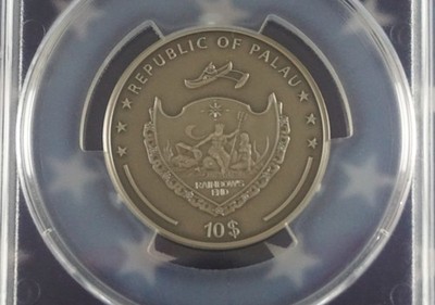 2019 Palau Green Dragon 2oz .999 Silver PCGS MS70 First Day Issue