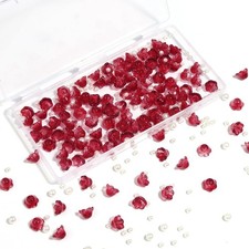 Beadtales 360PCS Glass Trumpet Flower Beads Bellflower Crystal Floral Bead Ch...