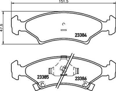 Bremsbelagsatz Scheibenbremse HELLA PAGID 8DB 355 008-241 für FB SEPHIA KIA FA 1