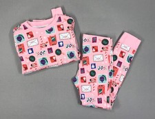 Old Navy Pajama Set Unisex Large 10 Pink Christmas Shirt Pants PJ Sleep Snug Fit