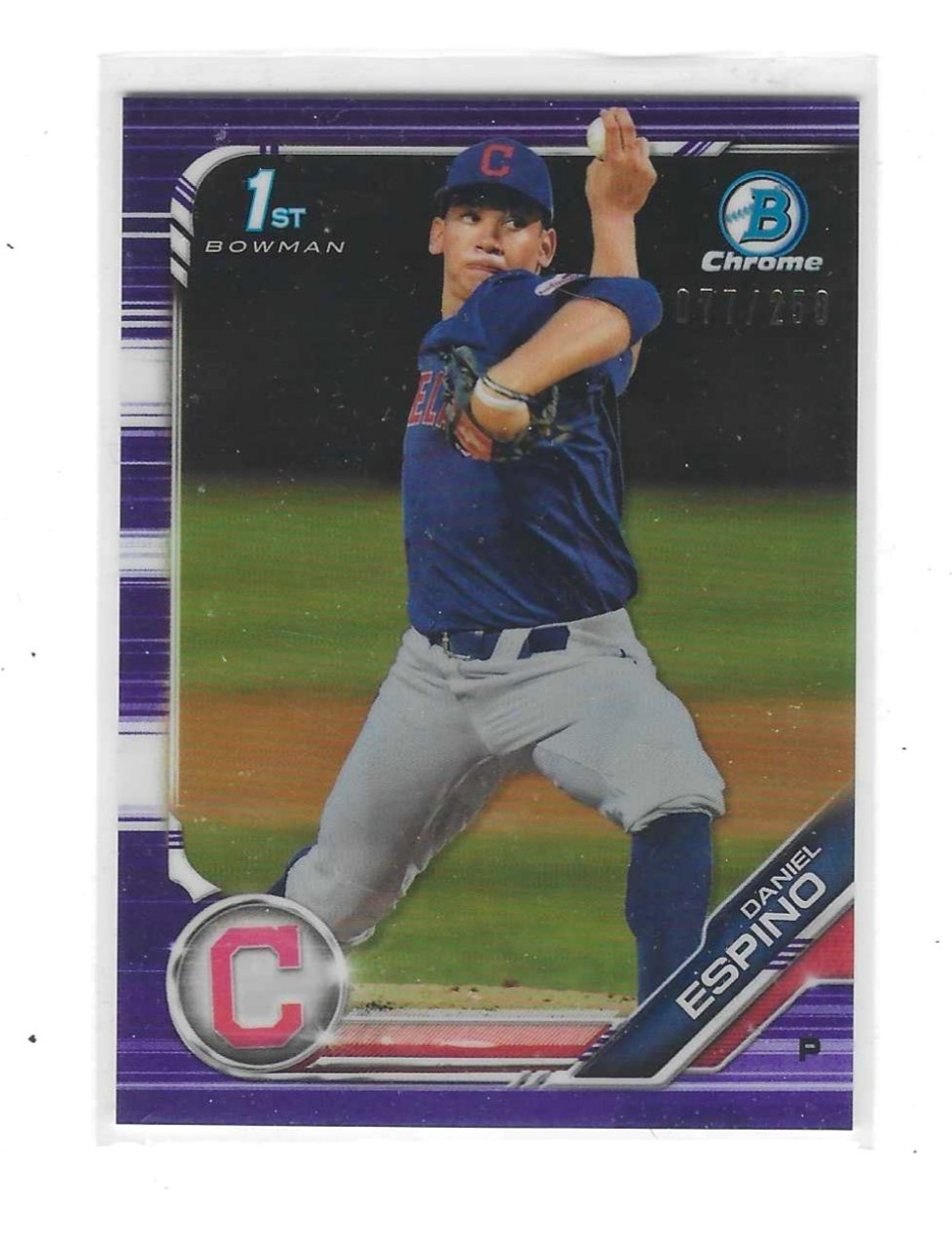 2019 Bowman Draft Daniel Espino 1st Bowman Chrome Purple Refractor SP 77/250!