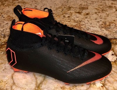NIKE Mercurial Superfly 360 Elite FG Black Orange Soccer Cleats Boys 4.5 5.5 6