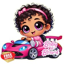 Generic Baby On Board Sign Pink Sports Car
