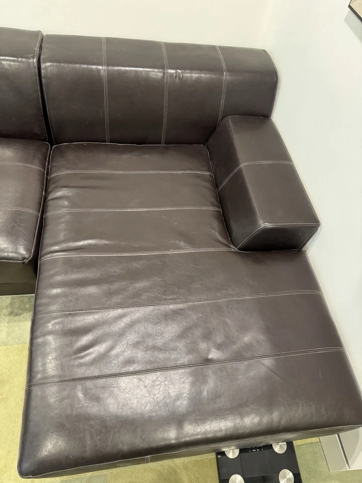 IKEA Kramfors Dark Brown Leather Sofa - Image 2 of 4