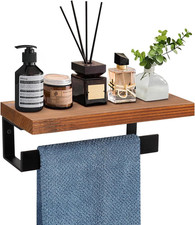 Hand Towel Holder/Towel Ring with Wooden Shelf, Hand Towel Rack, Hand Towel Hang