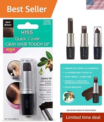 Easy Application Dark Brown Root Touch Up Stick with Built-in Brush Applicator