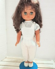 VTG 20" USSR, GDR  BATTERY DOLL /GREEN EYES/CUPID LIPS/BEAUTIFUL HAIR 1970'S