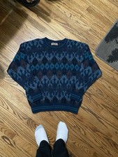 Vintage 90s Knit Pattern Sweater Size Large