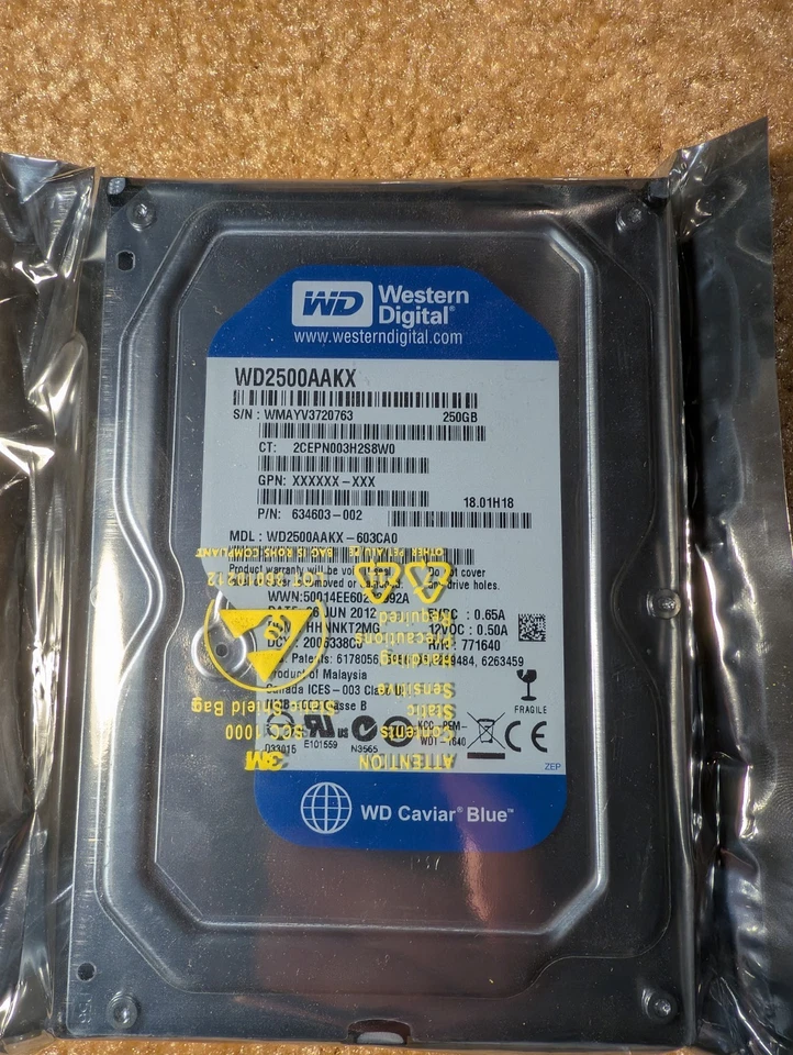 New Western Digital Caviar Blue WD2500AAKX SATA 3.5" Hard Drive WD HDD 250GB - Image 2 of 2