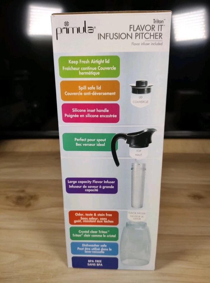 Jarra Primula Infuse Your Way 2,7 L infusor de frutas/té sabor bebida NOB ✅ Foto 2 de 4