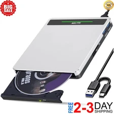External DVD Drive USB C SuperDrive for Apple, Slot-in CD Drive for Mac, Port...
