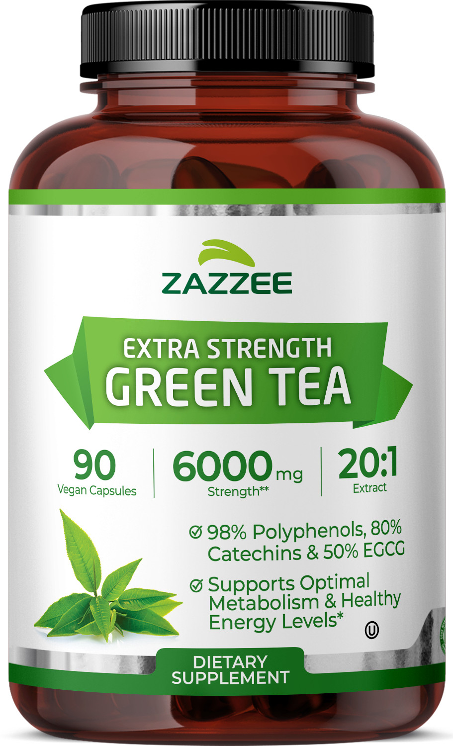 20:1 Extract 6000 Mg Strength 50% Egcg 90 Vegan Capsules Kos