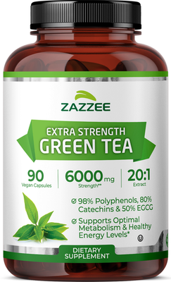 #ad Zazzee Green Tea 20:1 Extract 6000 mg Strength 50% EGCG 90 Vegan Capsules Kosher $19.97