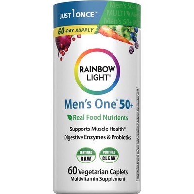 Rainbow Light Mens Multivitamin One + for 50 Plus 60 Count (Pack of 1), Multi