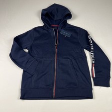 Tommy Hilfiger Boys' Long Sleeve Fleece Full Zip Hoodie Navy Blue XL