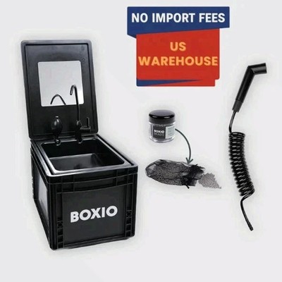 BOXIO WASH PLUS Portable Camping Kit   Sink, Mirror, Shower & Beads FS USA