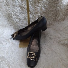 Dolce& Gabbana Vero Cuoio Black Flats with Gold Buckle