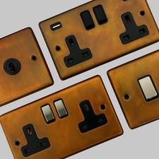 Tarnished Copper plates with Black Inserts and Switches