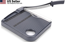 12" Paper Cutter, Precision Cut with Safety Protection and Blade Lock, Grey