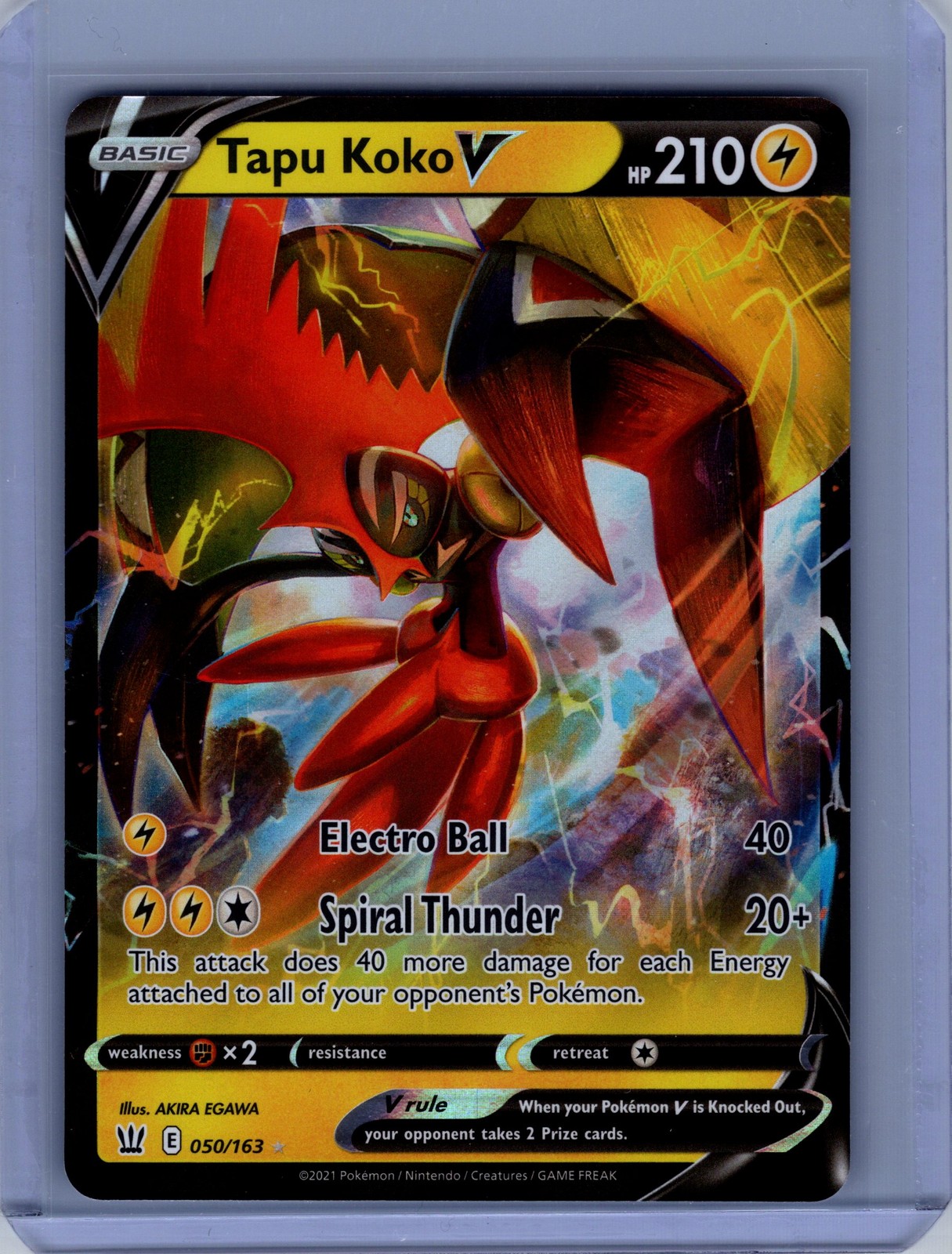 Pokemon SWSH05: Battle Styles #050/163 Tapu Koko V Near Mint or Better