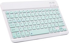 Ultra Slim Bluetooth Keyboard Portable Mini Wireless Rechargeable 10 Inch Light