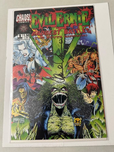 EVIL ERNIE “Baddest Battles” Comic #1 Chaos Comics AUTO by BRIAN PULIDO - 1997! - Picture 9 of 9