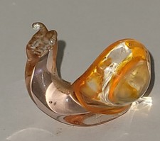 Blown Art Glass Orange Snail Home Office Decoration Collectible