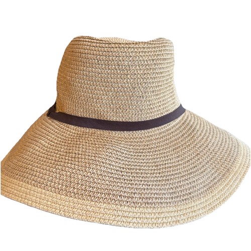 Smith & Hawken Paper Poly Hat gardening garden shade sun Chin Strap Tie Tan