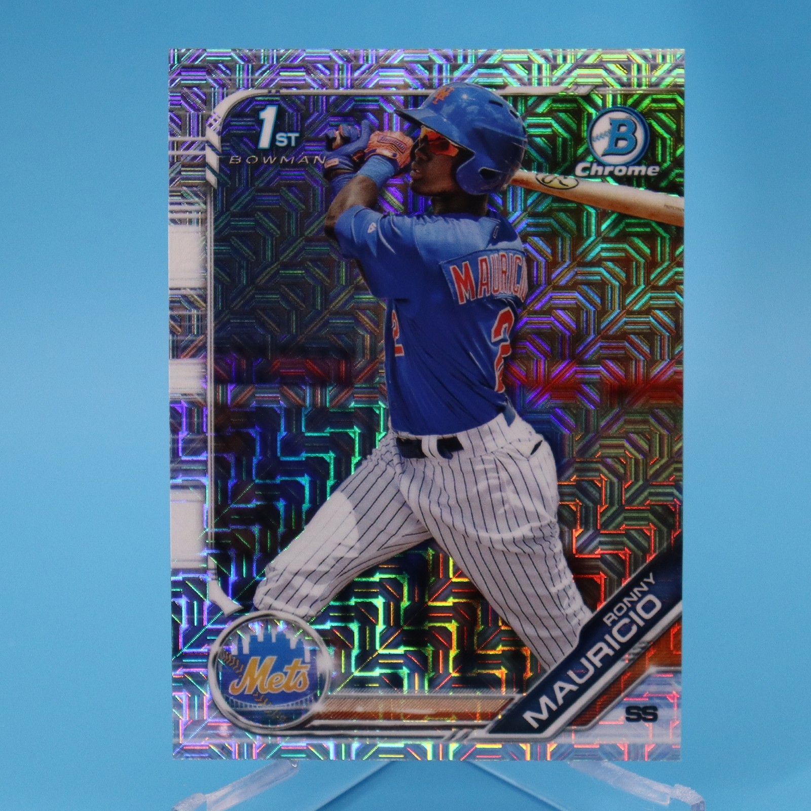 2019 Bowman Chrome Ronny Mauricio Mojo Refractor Rookie (RC) #BCP-107 1st SP
