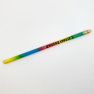 Vintage Chuck E Cheese Pencil Rainbow Ombré  Showbiz Pizza Time 1987 80s Unused