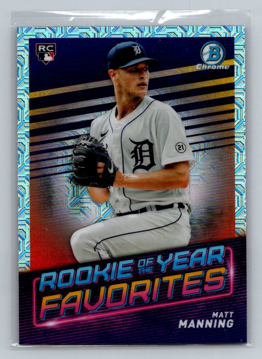 2022 Bowman #ROYF-8 Matt Manning Rookie of the Year Favorites Mojo Refractors