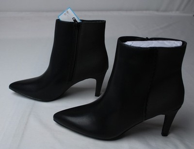 Draper James Women's Sage Heeled Ankle Scallop Zip Boots EJ3 Black US:7 EU:37