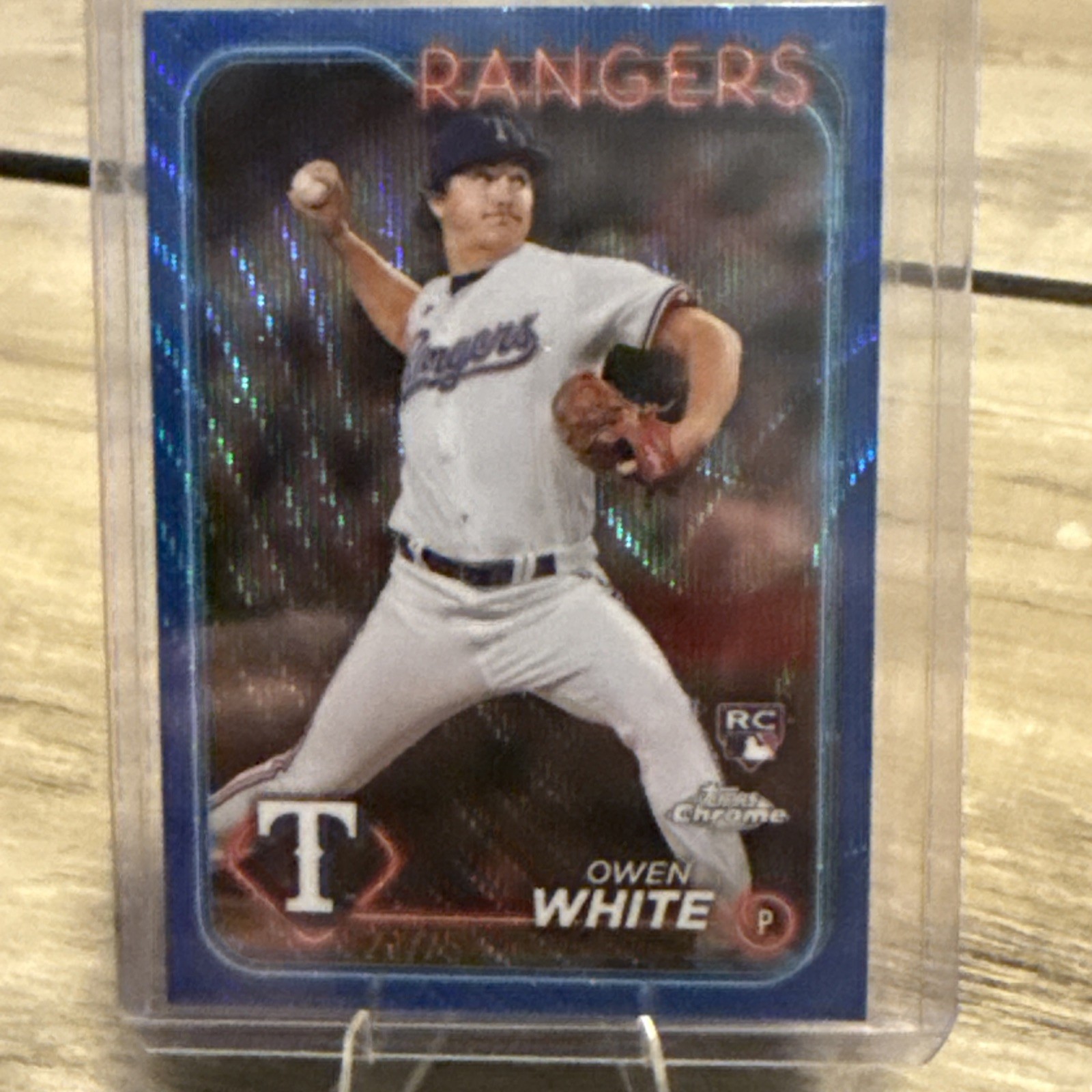 2024 Topps Chrome - Owen White #211 Blue Wave Refractor 22 /75 (RC)