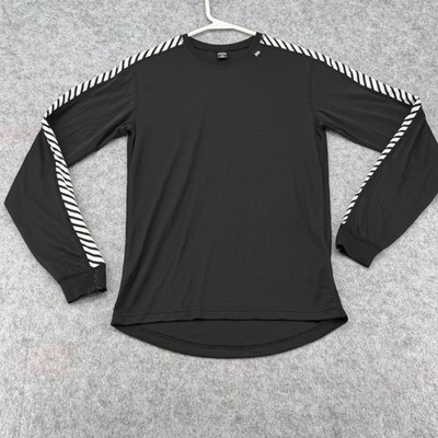 Helly Hansen Womens Small Black Long Sleeve Striped Performance Active Top HH