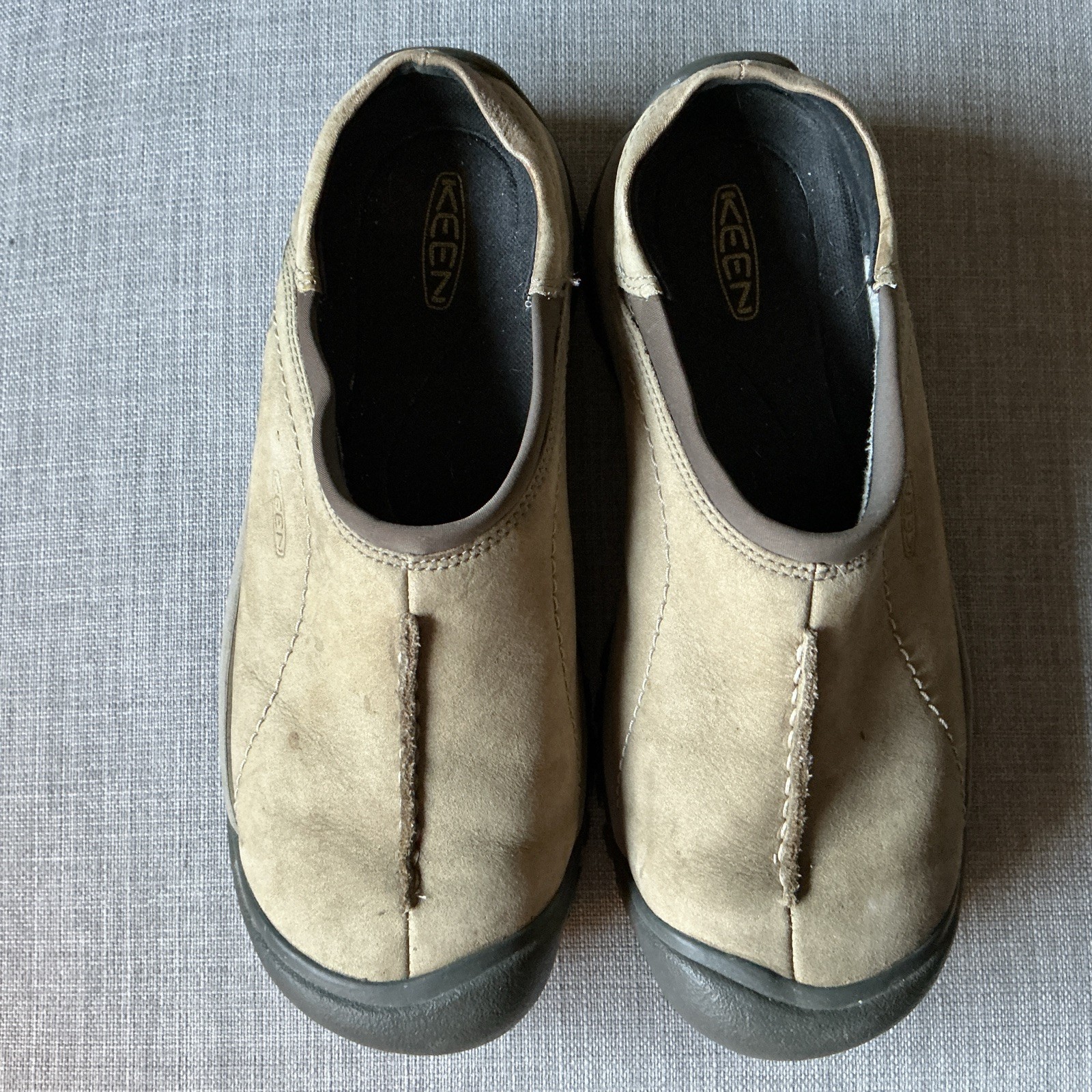 Scarpe slip on Keen Kaci in pelle marrone da donna taglia 10