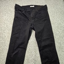 Levi's Jeans Womens 33 Black Mid Rise 314 Shaping Straight Waterless Denim