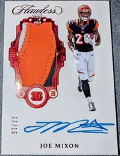 🐅2017 Flawless Joe Mixon Vertical Ruby RC RPA /15 3clr Rookie Patch Jersey Auto