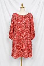 Old Navy Sheath Shift Dress Rayon Size Large Fall Forest Animal Novelty Print