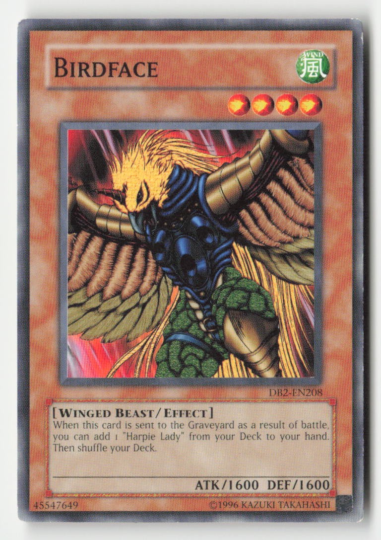 Birdface DB2-EN208 Common / Short Print Dark Beginning 2 Yu-Gi-Oh Heavily Played