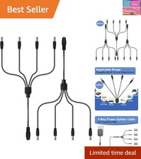 DC 1 Female to 4 Male Output Power Splitter Cable 30 Pcs 1 to 4 Plug DC CCTV ..,