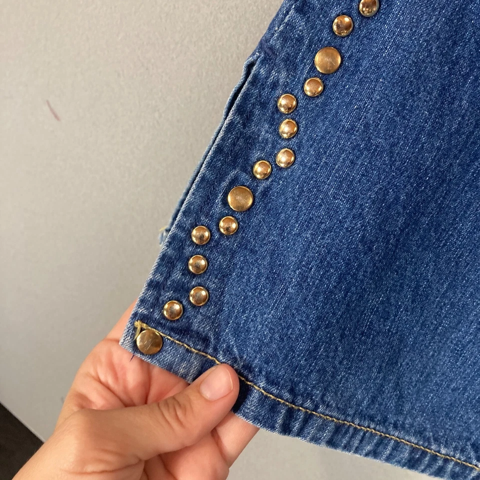 Flare Jeans 90s Y2K Girls 12 Jeans Bell Bottoms Studded Jordache Bareback Denim  - Image 2 of 4