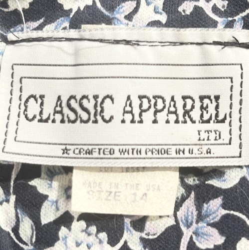 Vintage Rock Bluse Kleid Damen 14 blau Blumen Kragen Sekretärin Akademie Sissy - Bild 12 von 19