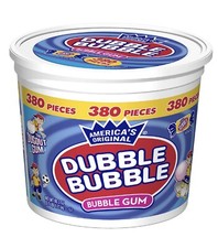 380 Count DUBBLE BUBBLE Original Flavor Bubble Gum 380 Pieces Per Tub