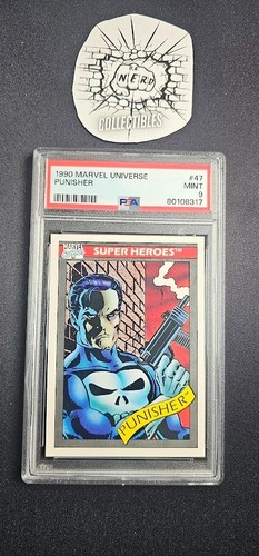 1990 Marvel Universe #47 Punisher PSA 9 Mint RC Impel 1st Series MCU